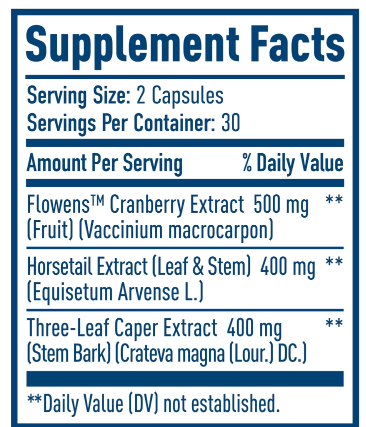 Nativepath Bladder Health supplement fact
