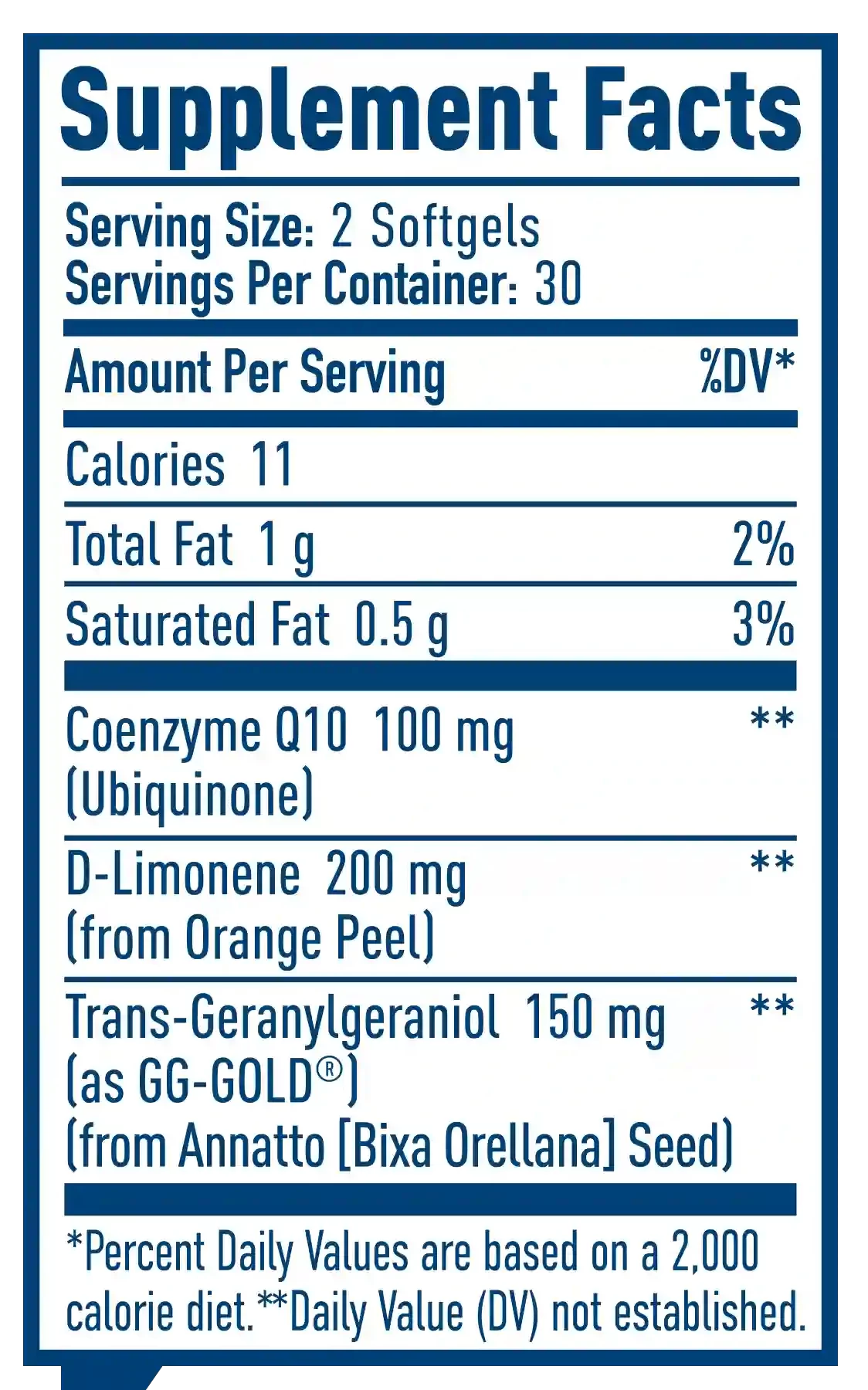 Nativepath CoQ10 Complex Supplement Fact