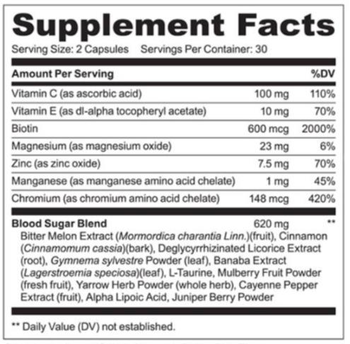 Type2Defense supllement facts