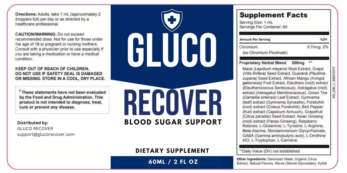 Gluco Recover Supplement Facts