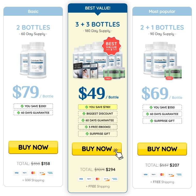 Quietum Plus Pricing Details