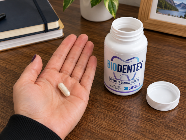 BioDentex Capsule on Wooden Desk