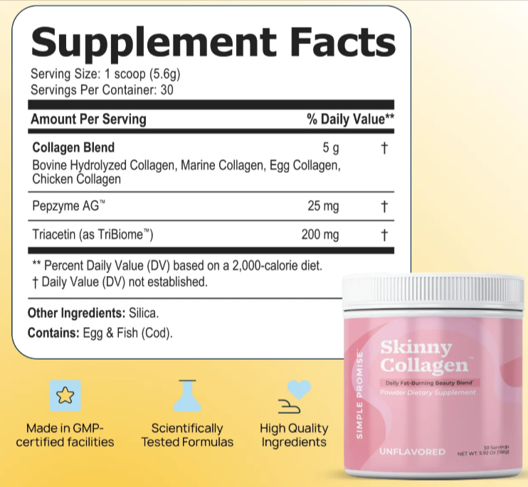 Skinny Collagen supplement facts